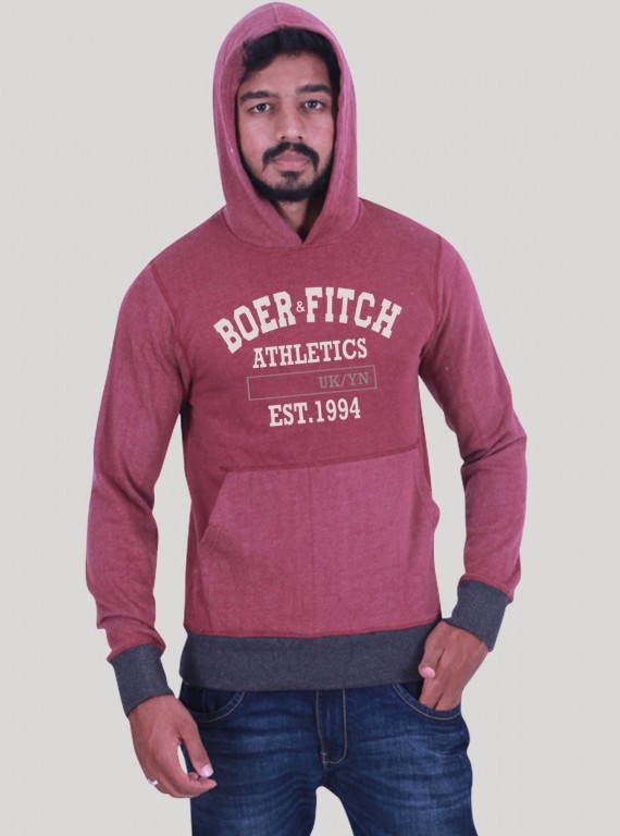 Burgundy Hooded Sweat Shirt