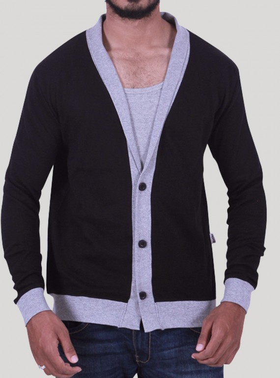 Black Shawl Collar Cardigan for Men – Boer and Fitch