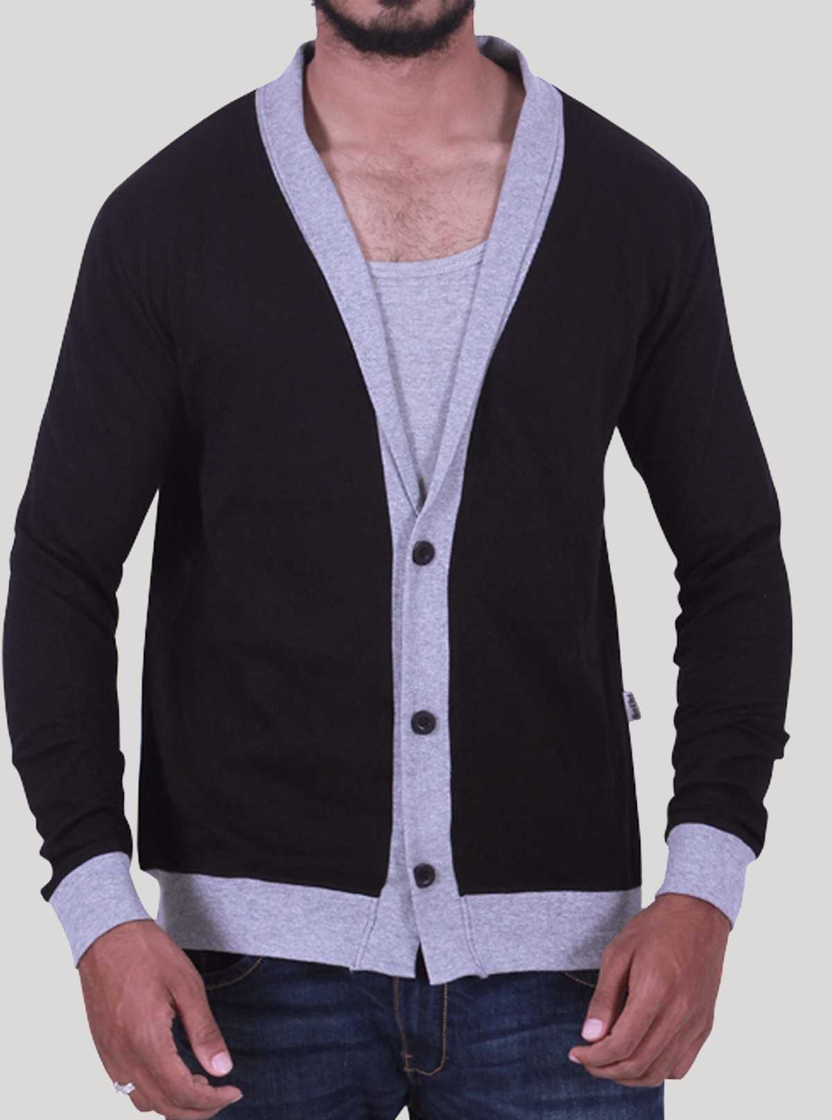 Black Shawl Collar Cardigan for Men – Boer and Fitch