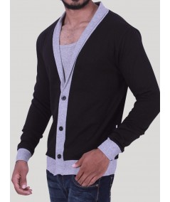 Black Shawl Collar Cardigan Set