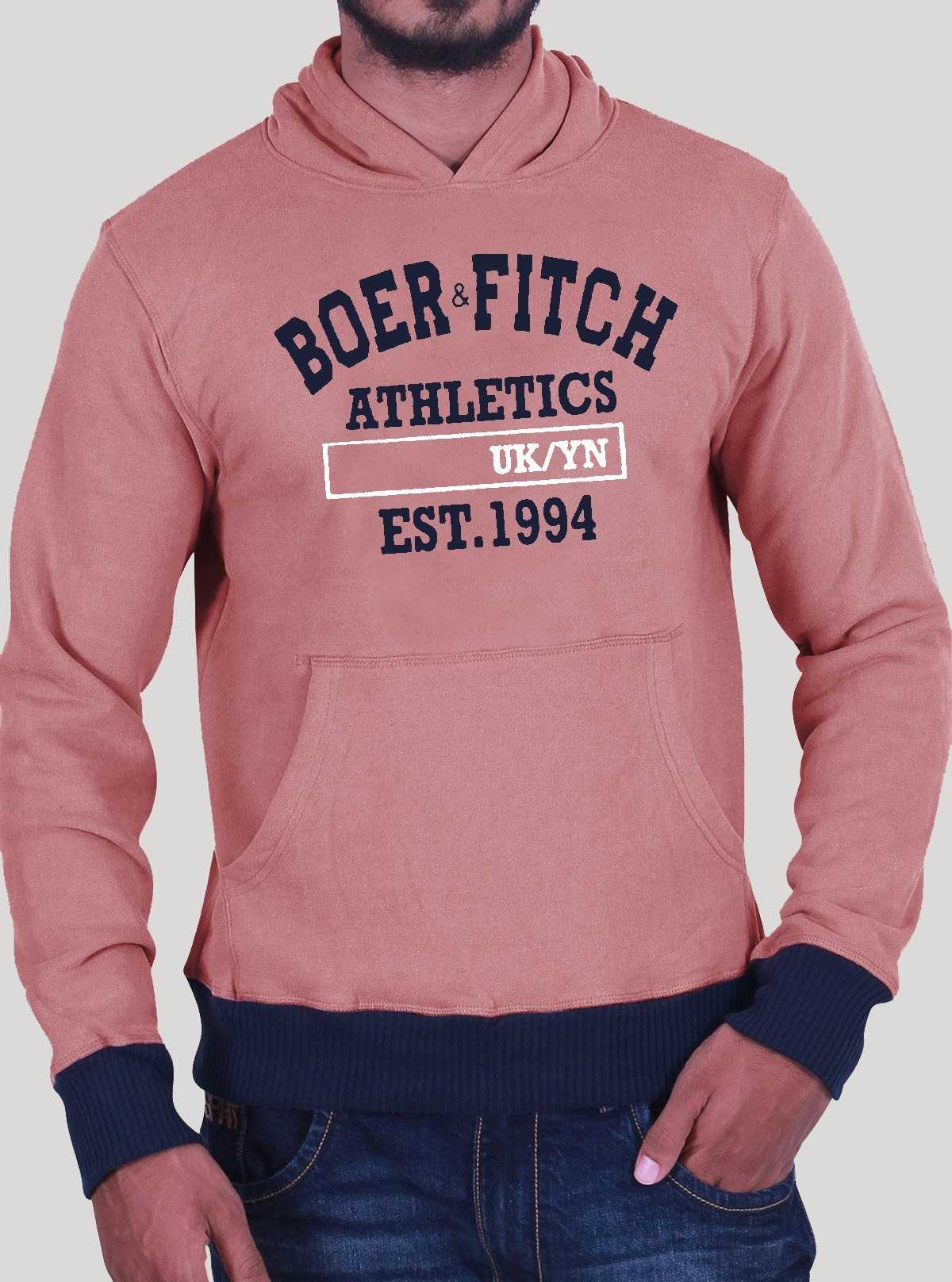Coral Hooded Sweatshirt for Men – Casual Comfort by Boer and Fitch