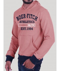 Coral Hooded Print Sweat Shirt