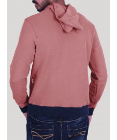 Coral Hooded Print Sweat Shirt