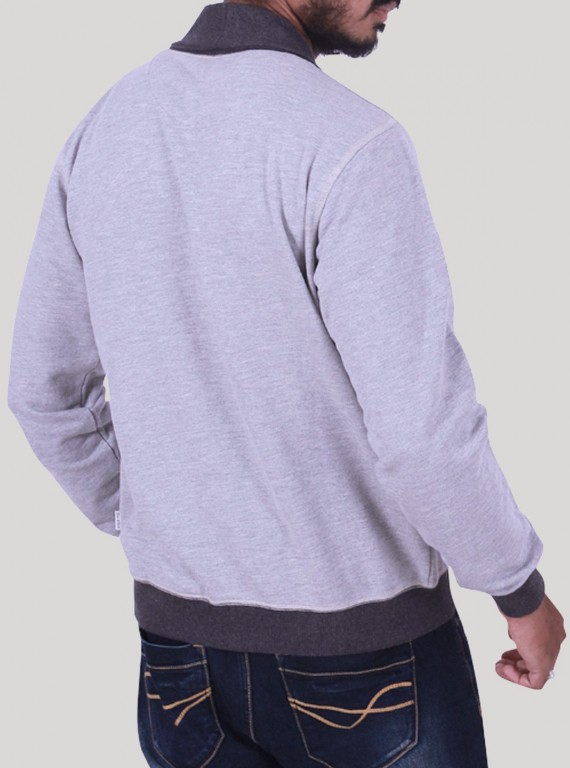 Grey Contrast Shawl Cardigan Set