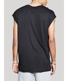 Black Cap Sleeve High and Low Tee