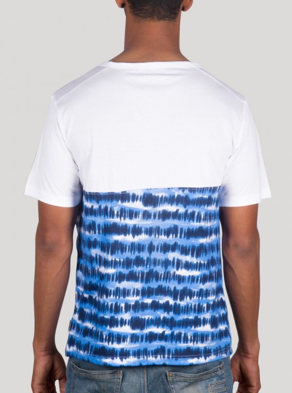 Blue Graphic Split Neck TShirt