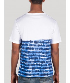 Blue Graphic Split Neck TShirt