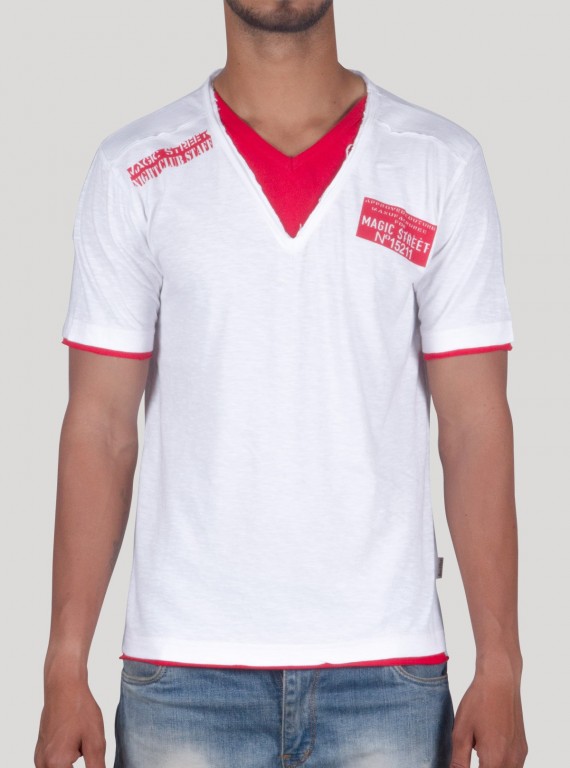 Two Tone V-Neck T-Shirt for Men – Stylish Casual Tee by Boer and Fitch