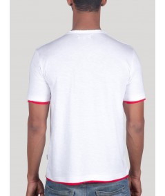 Red Contrast Neck TShirt
