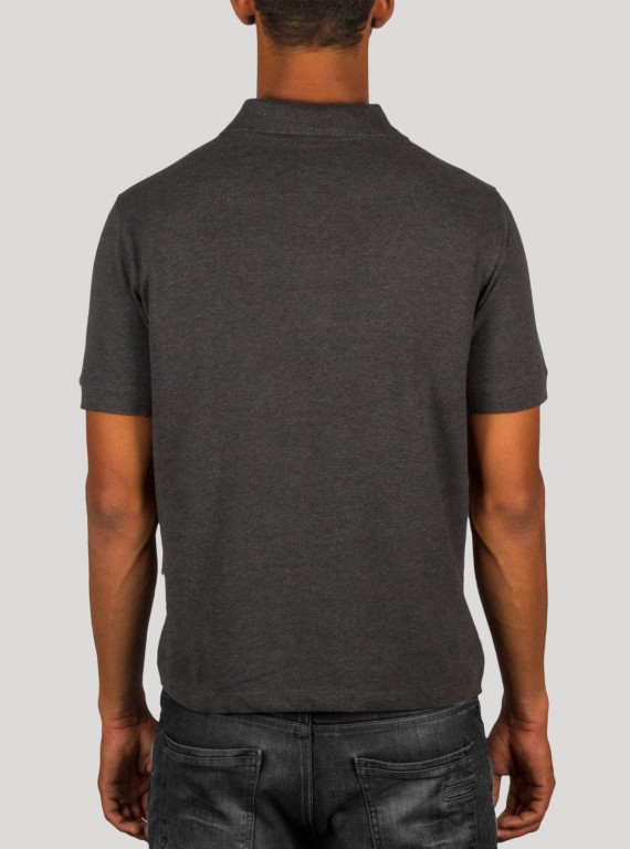 Dark Melange Red Printed Polo Tshirt