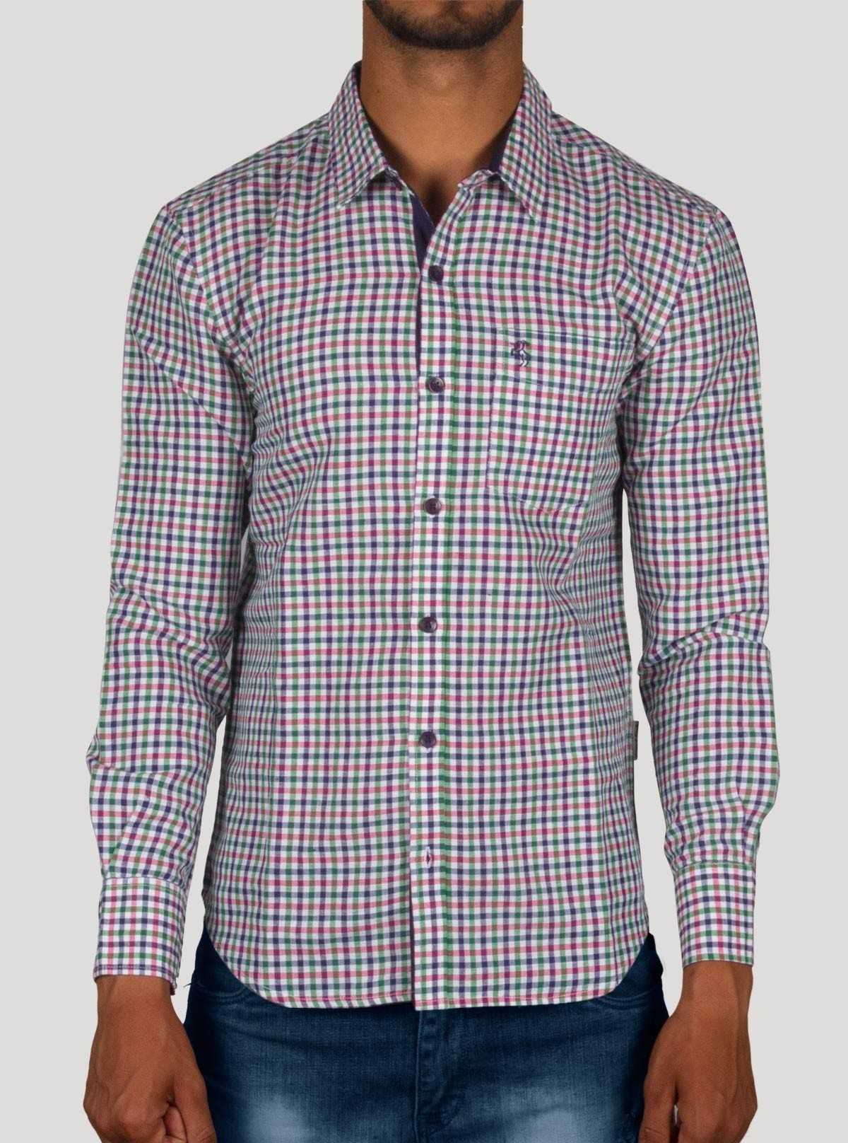 Slim Fit - Full Sleeve Linen Multi Check Shirt