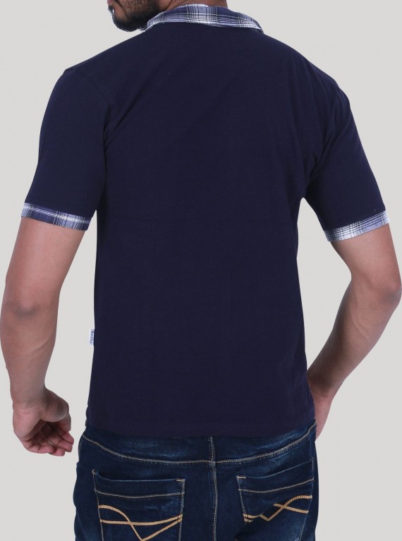 Navy Twill Collar Polo TShirt