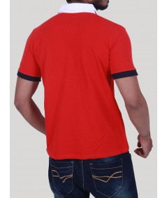 Red Drill Polo Pique TShirt