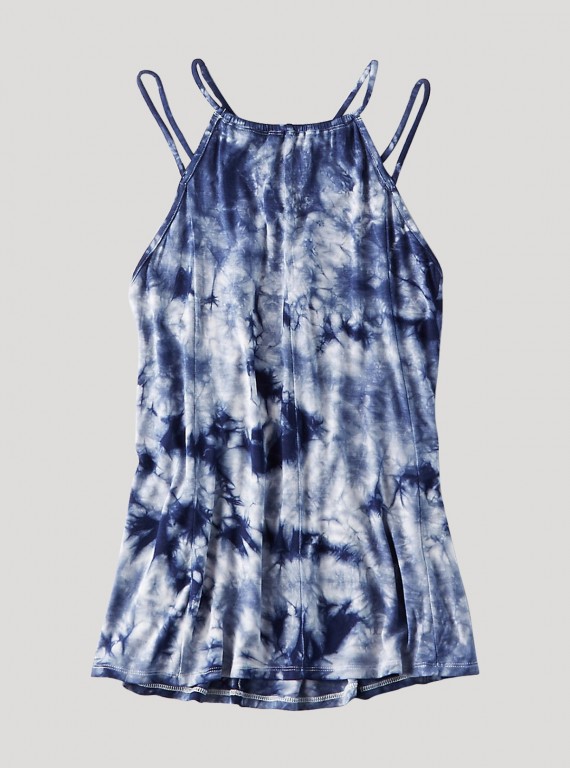 Blue Tie and Dye Jersey Top