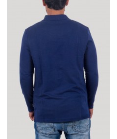 Blue Fleece Knit Cardigan With Inner
