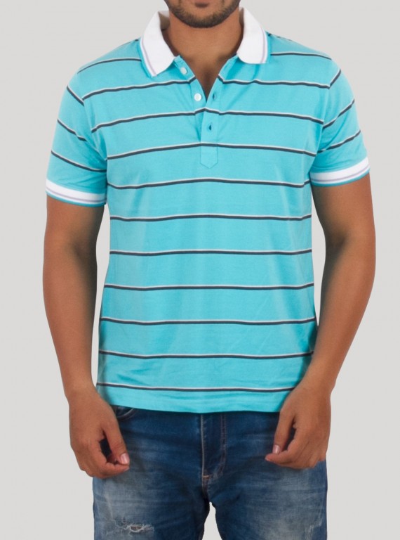 Blue Striped Polo T-Shirt for Men – Boer and Fitch