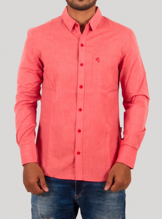 Carmine Slim Fit Long Sleeve Shirt for Men – Casual Cotton Shirt by Boer and Fitch