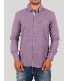 Slim Fit Eyebird Purple Long Sleeve Shirt for Men – Casual Cotton Shirt by Boer and Fitch