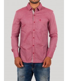 Slim Fit Eyebird Red Long Sleeve Shirt for Men – Casual Cotton Shirt by Boer and Fitch