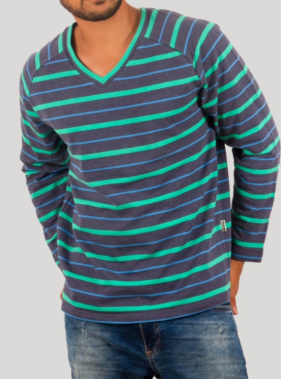 Green Striped Raglan Contrast Sweatshirt for Men – Boer and Fitch