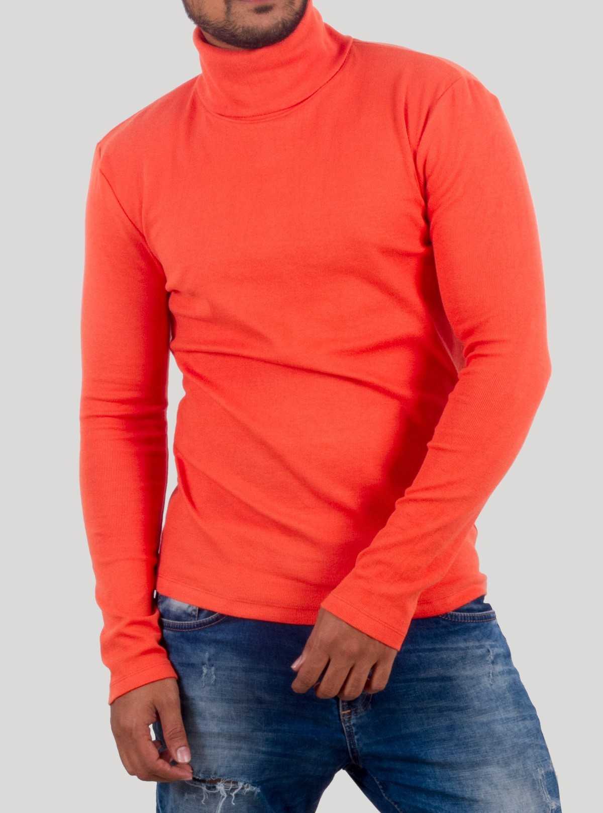 Orange Turtle Neck Sweat Shirt
