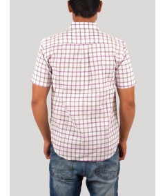 Checked Purple Linen Blend Shirt