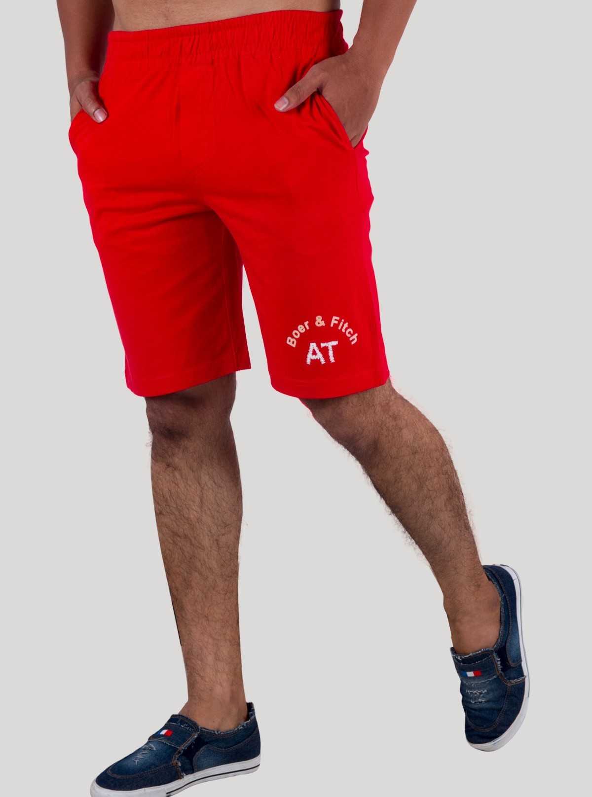 Red Jersey Shorts for Men – Casual Cotton Shorts by Boer and Fitch