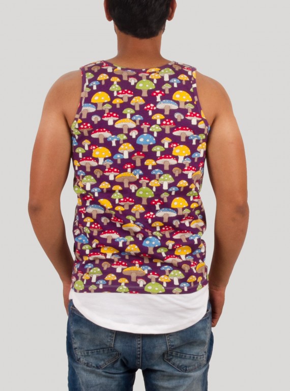 Mushroom Print Sleeveless TShirt
