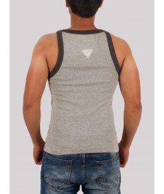 Grey Melange Printed Vest