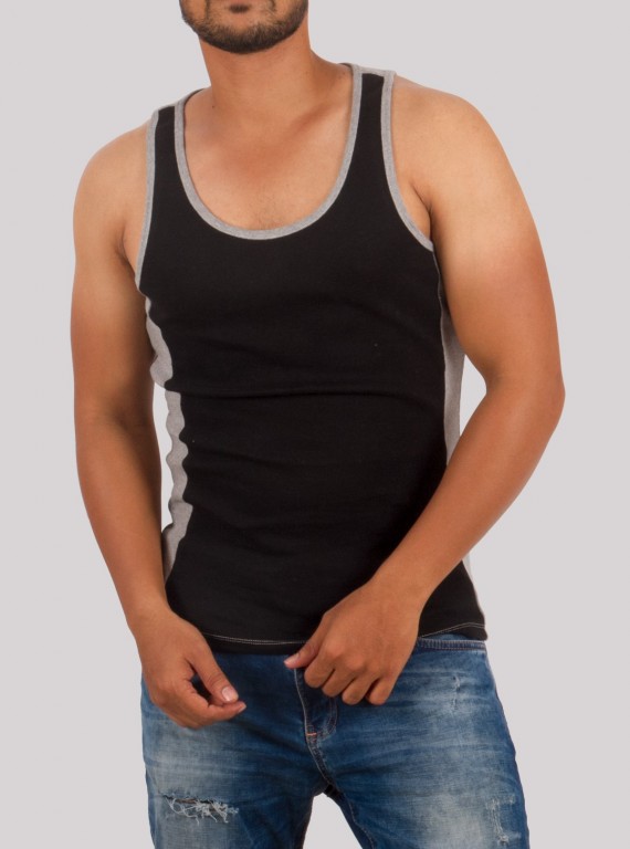Men’s Cut & Sew Black Vest – Stylish & Comfortable | Boer & Fitch