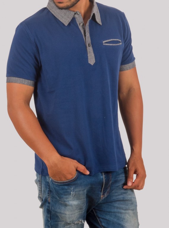Blue Buttoned Polo T-Shirt for Men – Boer and Fitch