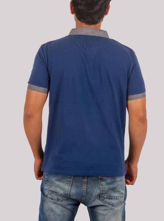 Blue Button Polo TShirt