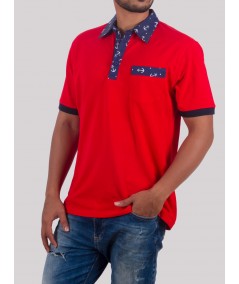 Red Anchor Print Collar Polo T-Shirt for Men – Boer and Fitch