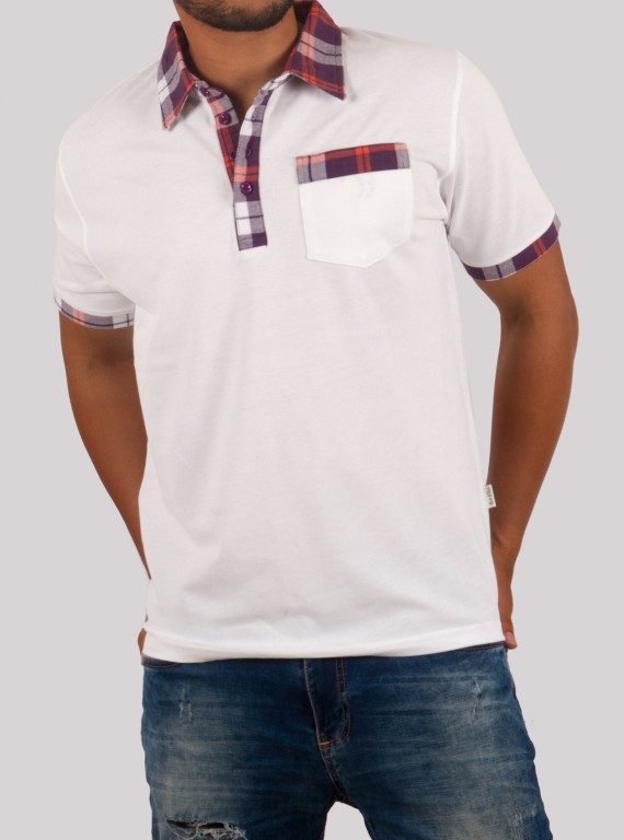 Purple Drill Collar Polo T-Shirt for Men – Casual Style by Boer and Fitch