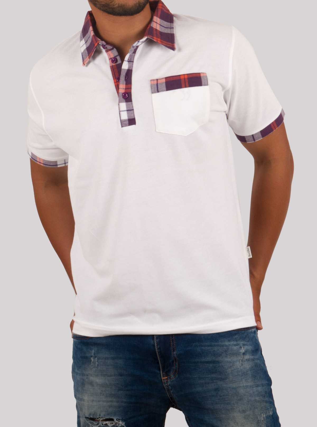 Purple Drill Collar Polo T-Shirt for Men – Casual Style by Boer and Fitch