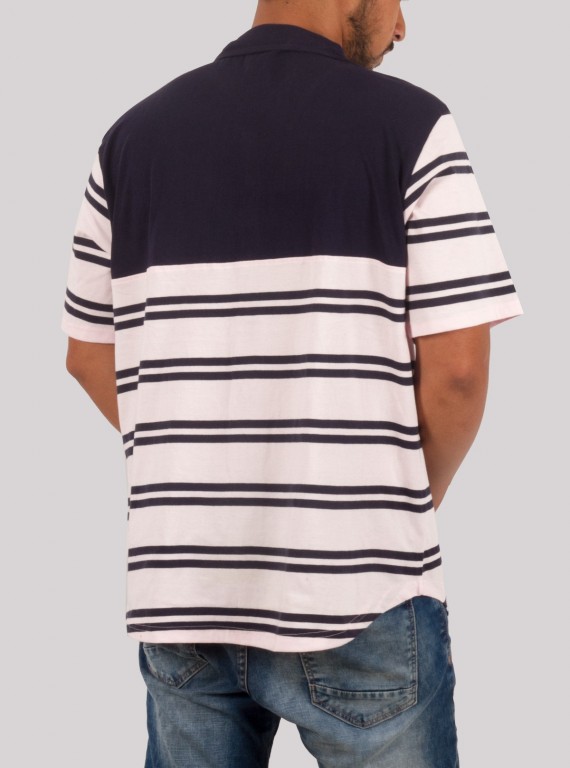 Navy Stripe Polo TShirt
