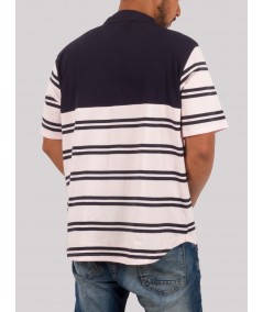 Navy Stripe Polo TShirt