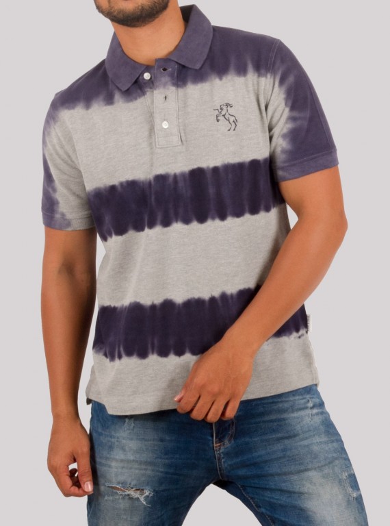 Men’s Grey Tie & Dye Polo T-Shirt – Trendy & Comfortable | Boer & Fitch