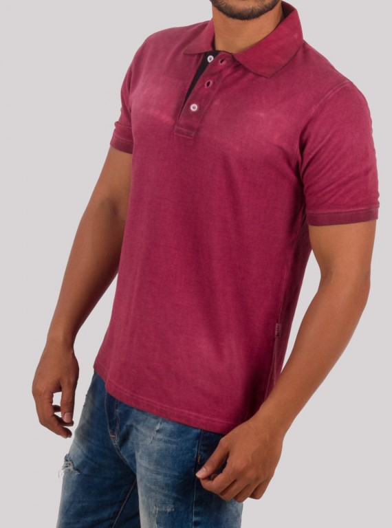 Burgundy Garment Dyed Polo