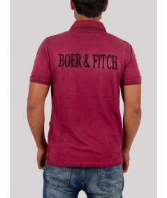 Men’s Burgundy Garment Dyed Polo T-Shirt – Premium Cotton | Boer & Fitch