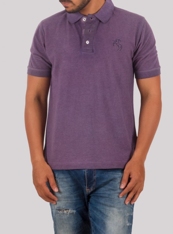 Purple Garment Dyed Polo