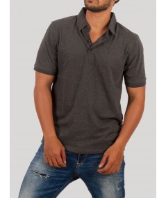 Men’s Dark Melange Polo T-Shirt – Stylish & Comfortable | Boer & Fitch