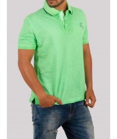 Green Garment Dyed Polo TShirt