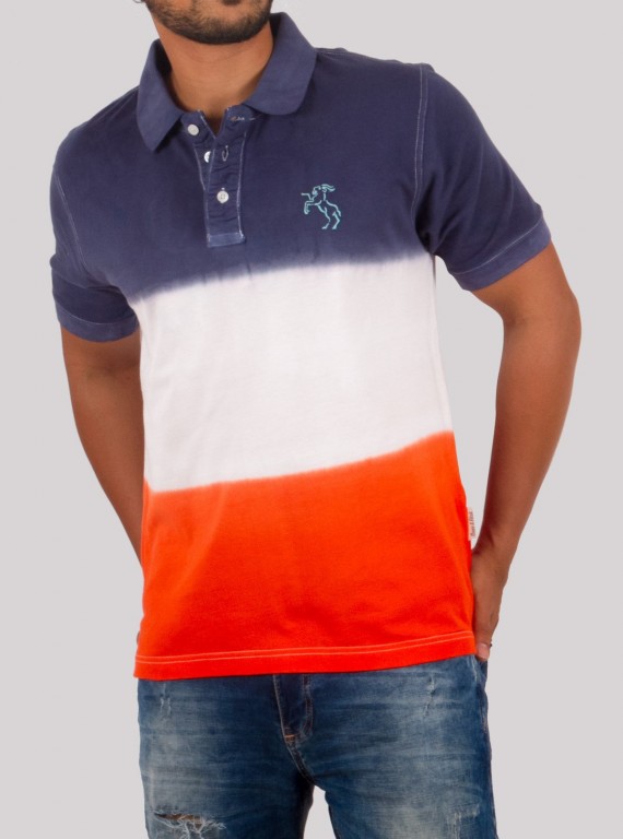 Men’s Orange Tie Dye Polo T-Shirt – Vibrant & Comfortable | Boer & Fitch