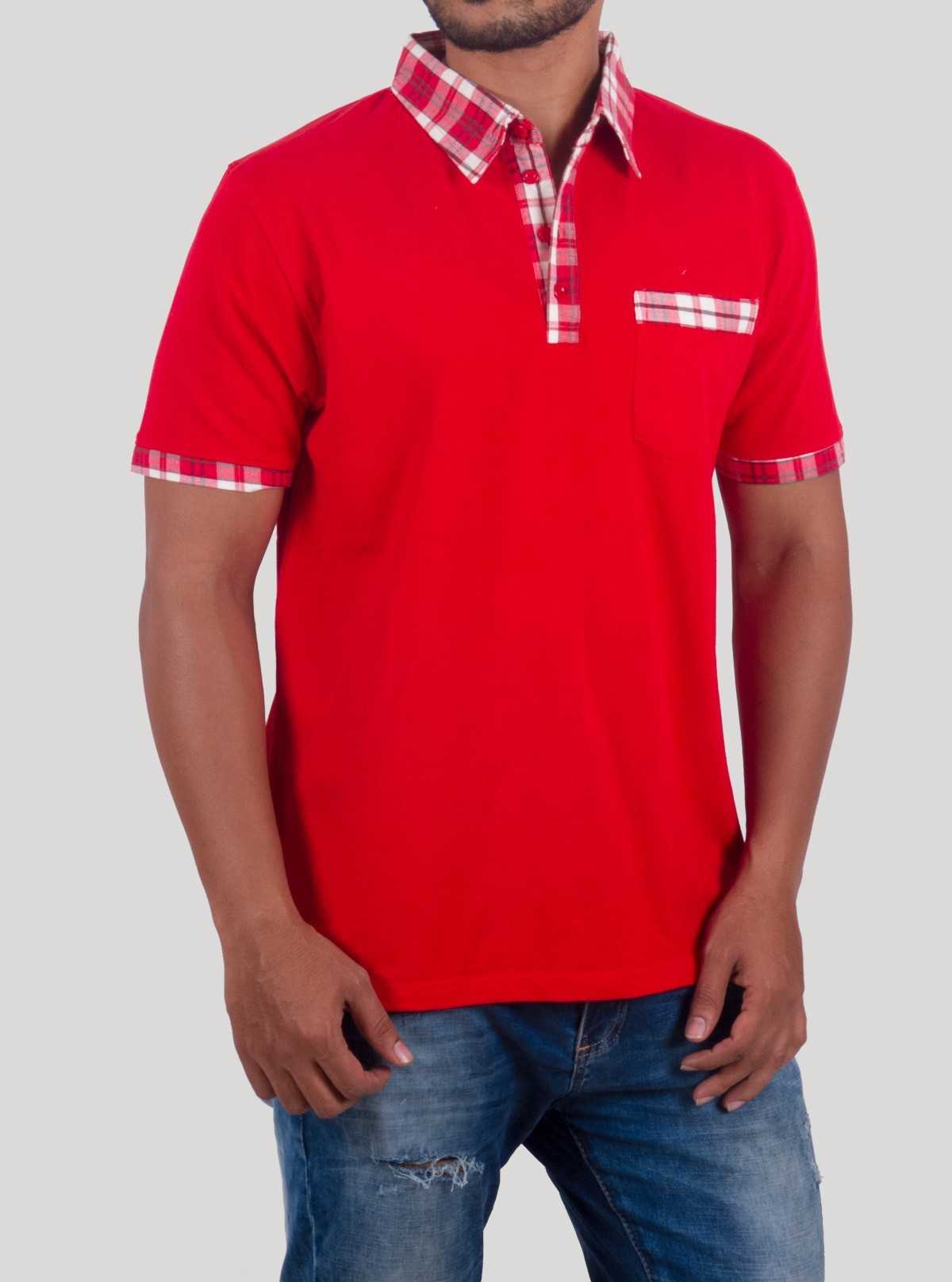 Red Twill Polo T-Shirt for Men – Premium Cotton Polo by Boer and Fitch
