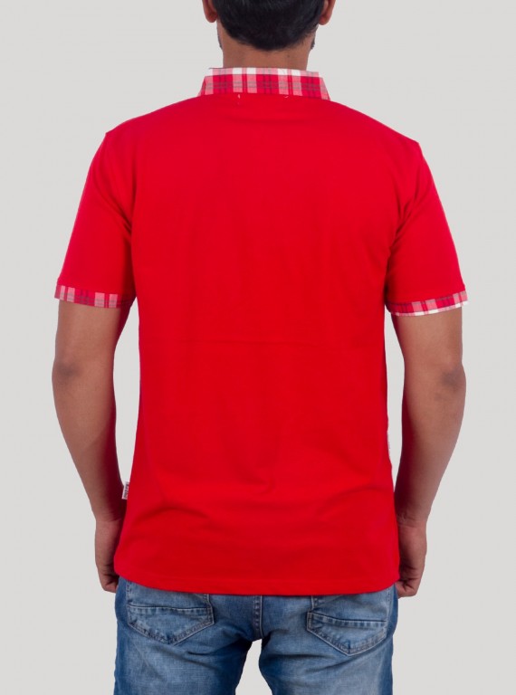 Red Twill Polo TShirt