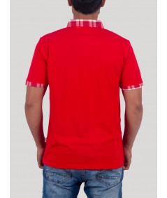 Red Twill Polo TShirt