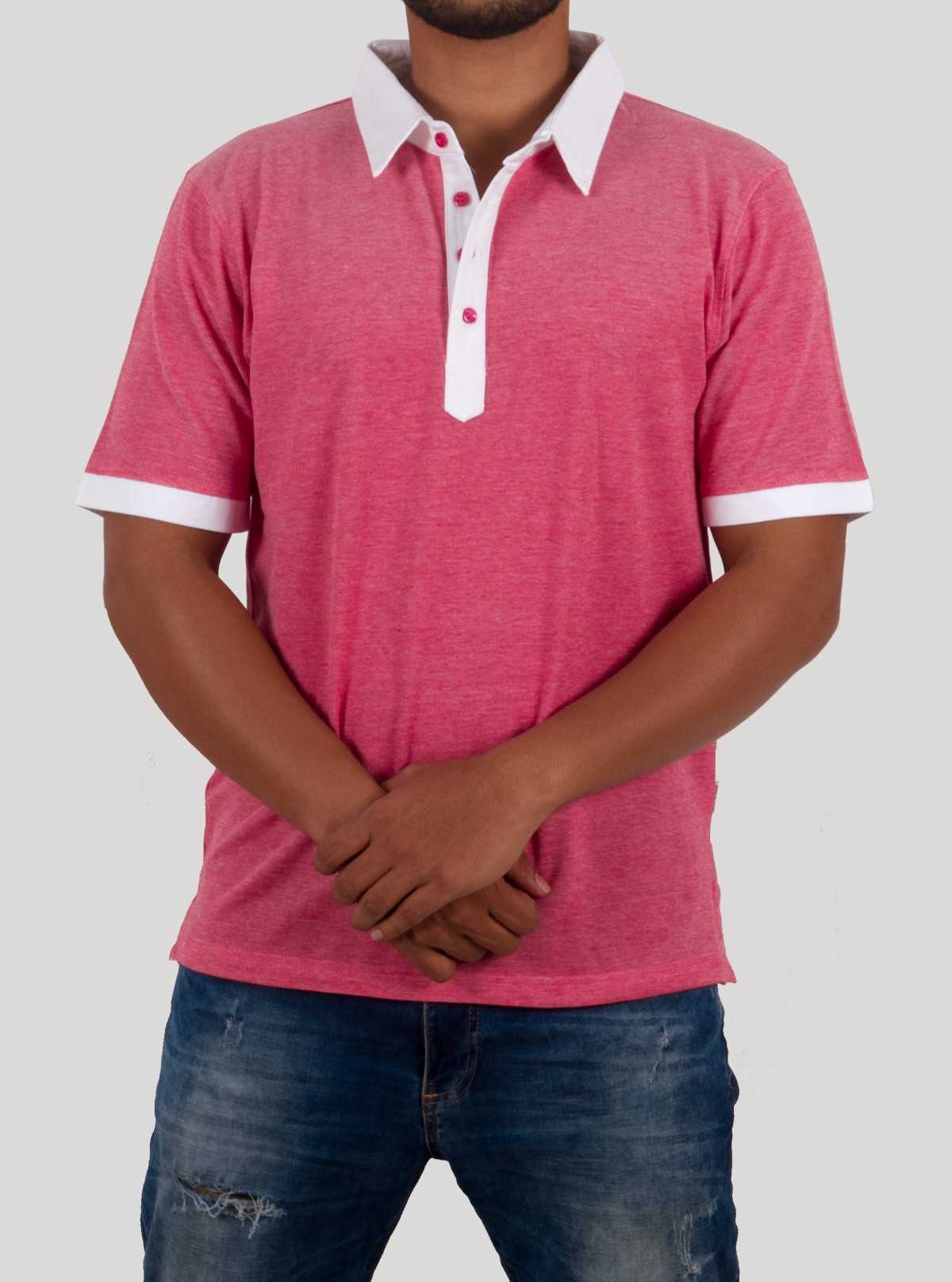 Fuchsia Melange Drill Polo Pique T-Shirt for Men – Boer and Fitch