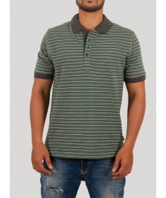 Dark Green Solid Stripe Polo T-Shirt for Men – Boer and Fitch