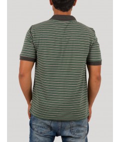 Green solid stripe Polo TShirt